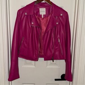 Avec Les Filles M Faux Leather Moto Jacket M NWT
